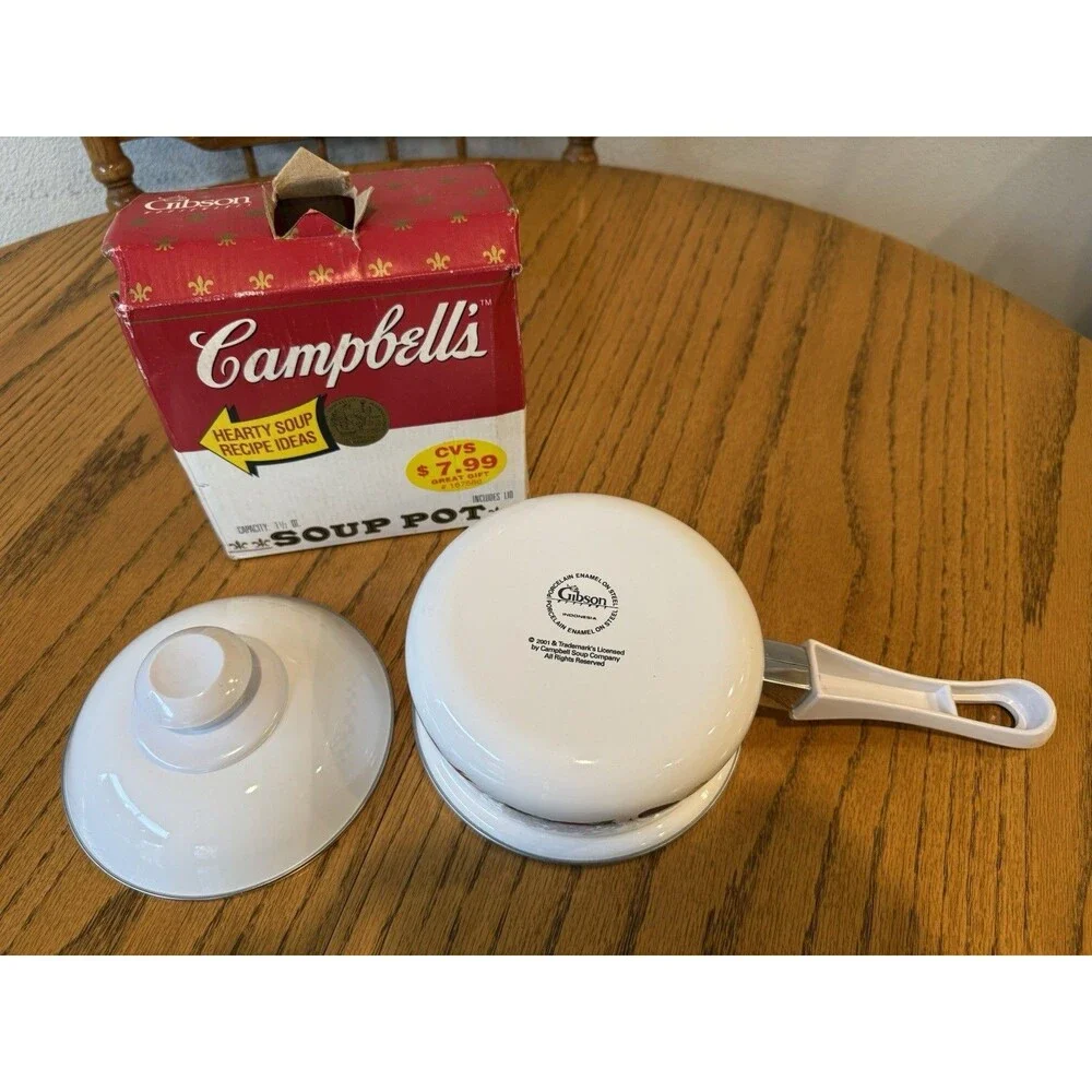 Vintage 2001 Gibson Cambells Soup Vegetable 1.5 Quart Enameled Sauce Pan